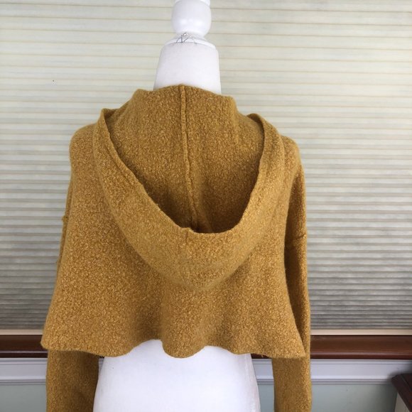 Free People Mousse Cropped Hoodie Boho Cottagecore Cozy Sweater Comfy - Picture 8 of 13